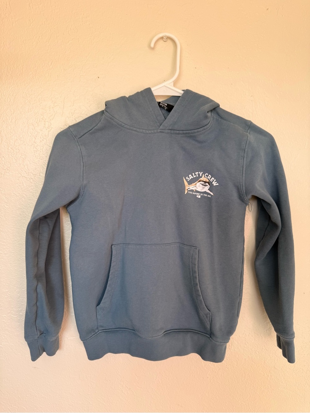 Salty Crew boys Lurking Fleece Blue Hooded Pullover Sweatshirt